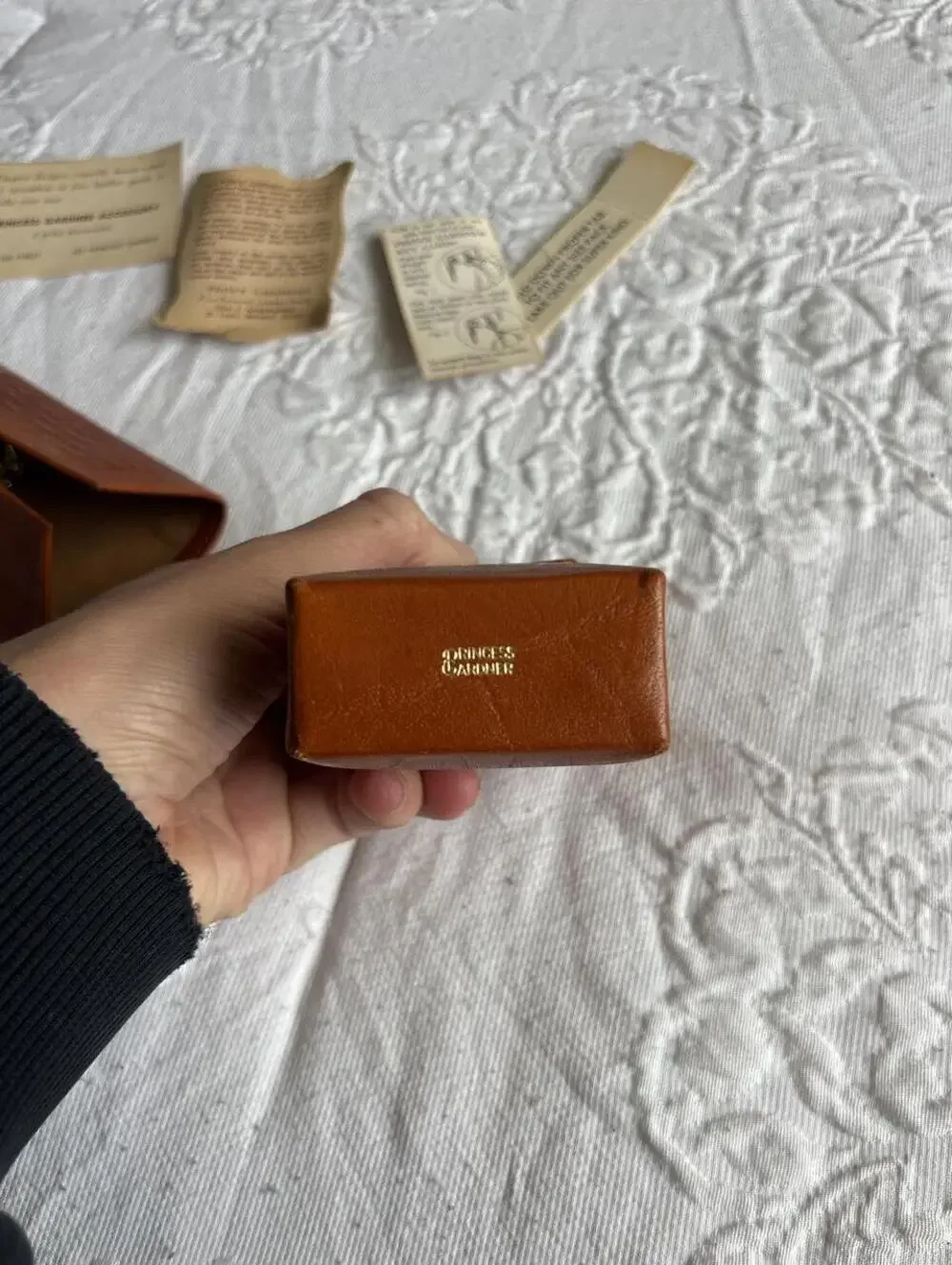 Vintage Princess Gardner Brown Leather cigarette case and Key holder